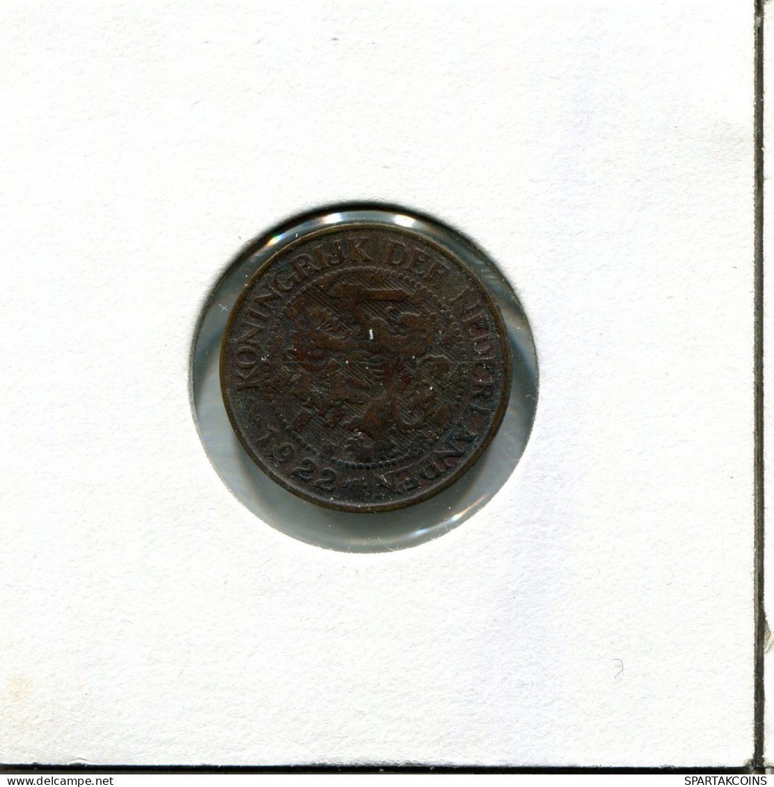 1 CENT 1922 NETHERLANDS Coin #AU263.U.A - 1 Cent