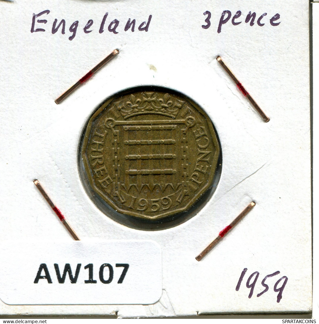 THREEPENCE 1959 UK GREAT BRITAIN Coin #AW107.U.A - F. 3 Pence