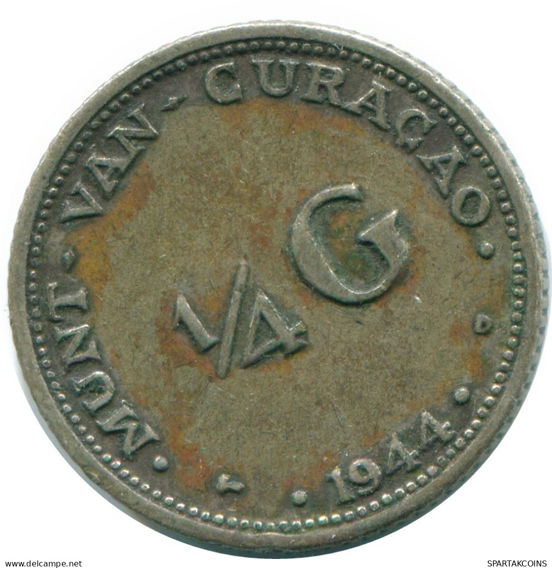 1/4 GULDEN 1944 CURACAO Netherlands SILVER Colonial Coin #NL10586.4.U.A - Curaçao