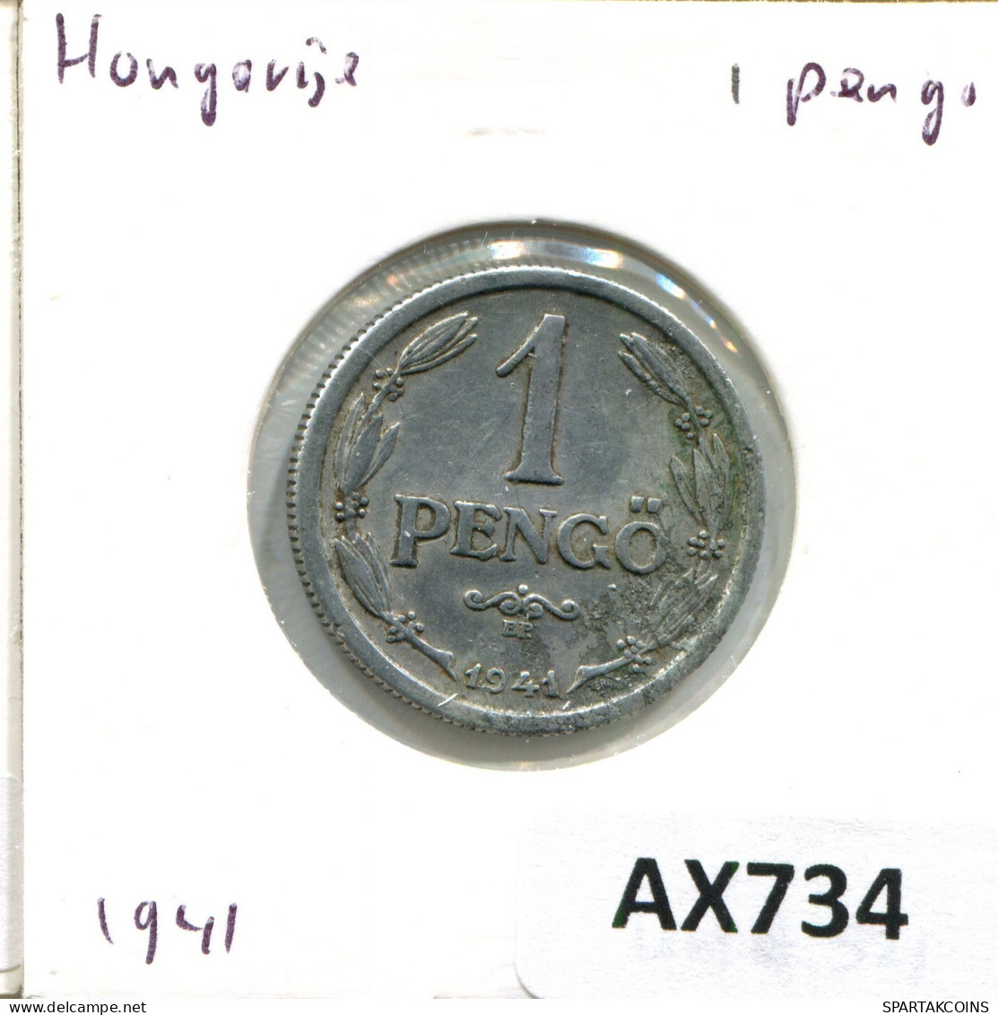 1 PENGO 1941 HUNGRÍA HUNGARY Moneda #AX734.E.A - Hungary