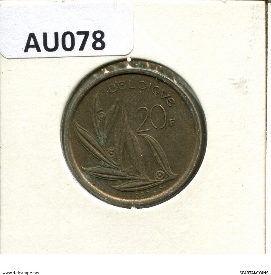 20 FRANCS 1982 FRENCH Text BÉLGICA BELGIUM Moneda #AU078.E.A - 20 Frank