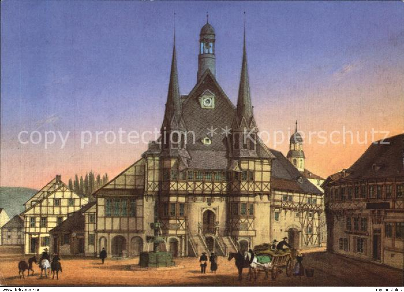 72543270 Wernigerode Harz Rathaus Um 1850 Zeichnung Wernigerode - Wernigerode