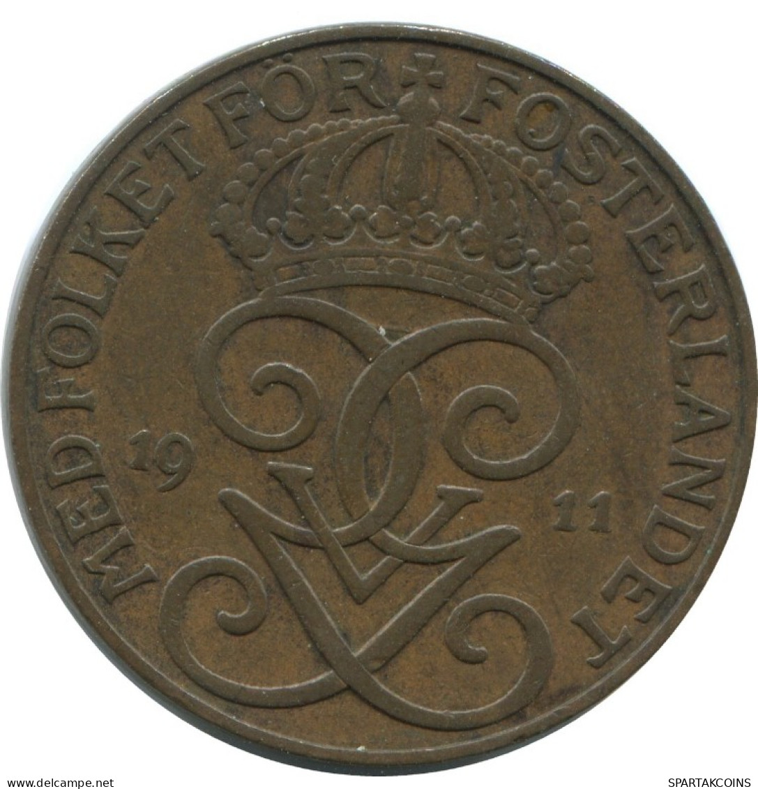 5 ORE 1911 SWEDEN Coin #AC451.2.U.A - Suède