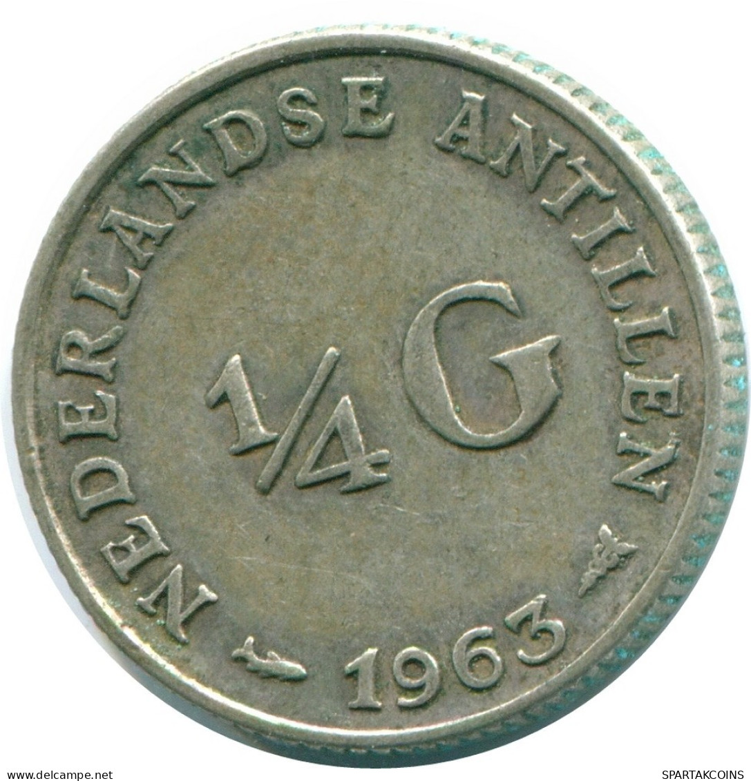 1/4 GULDEN 1963 NETHERLANDS ANTILLES SILVER Colonial Coin #NL11224.4.U.A - Antilles Néerlandaises