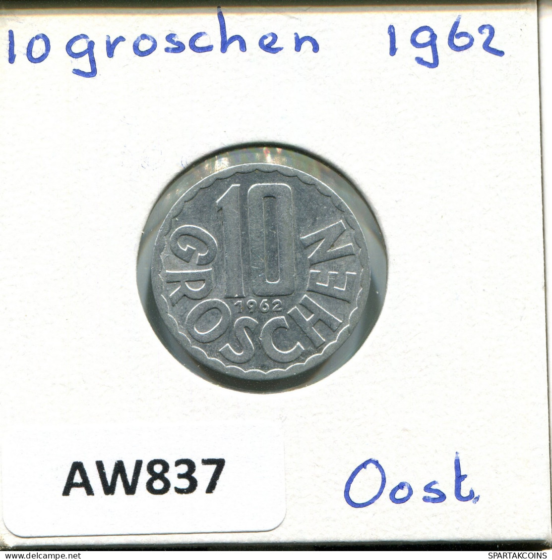 10 GROSCHEN 1962 AUSTRIA Moneda #AW837.E.A - Autriche