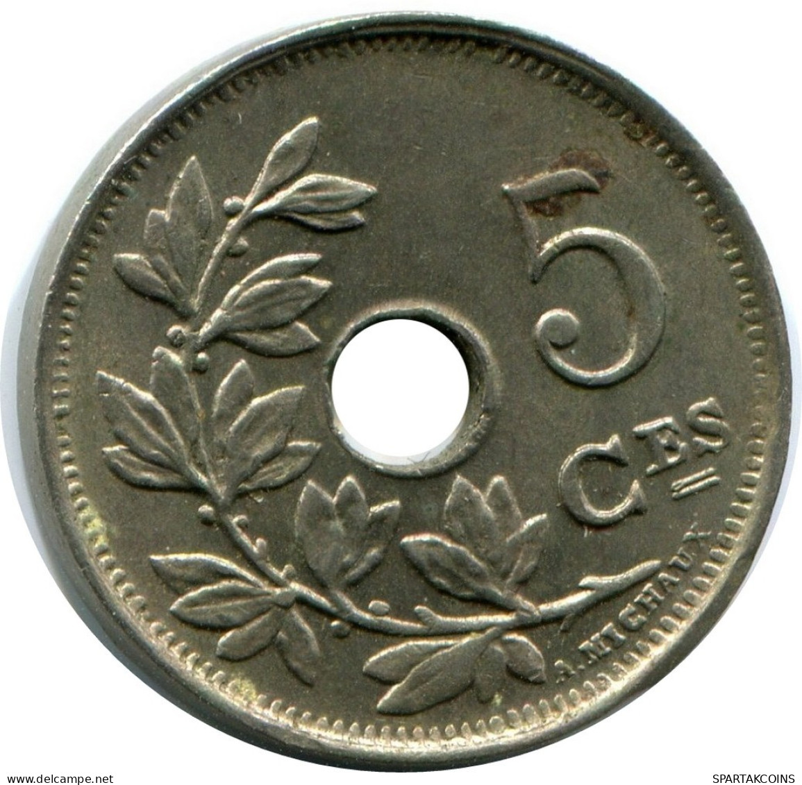 5 CENTIMES 1925 DUTCH Text BÉLGICA BELGIUM Moneda #AW966.E.A - 5 Cents