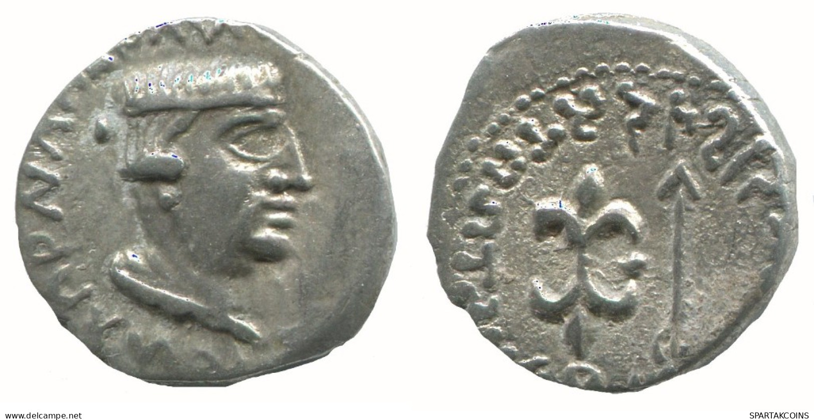 INDO-SKYTHIANS WESTERN KSHATRAPAS KING NAHAPANA AR DRACHM GRIEGO #AA384.40.E.A - Greek