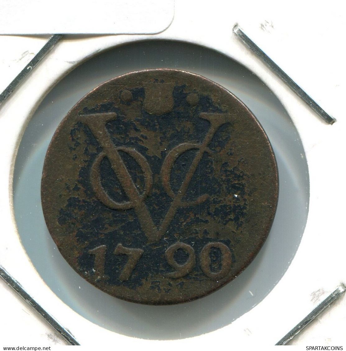 1790 UTRECHT VOC DUIT NETHERLANDS INDIES NEW YORK COLONIAL PENNY #VOC1671.10.U.A - Indes Néerlandaises