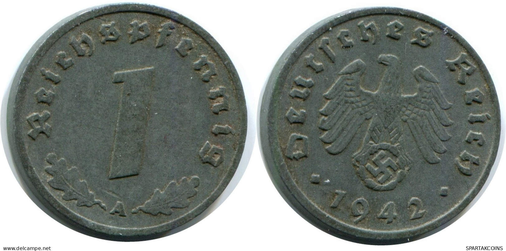 1 REICHSPFENNIG 1942 A DEUTSCHLAND Münze GERMANY #AX398.D.A - 1 Reichspfennig