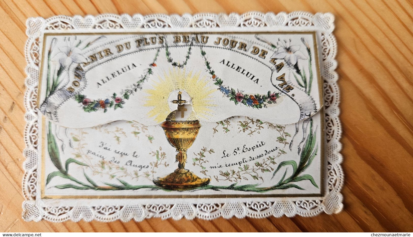 1872 CANIVET IMAGE PIEUSE à Système Alleluia Baptême Marie De Corte Plus Beau Jour De La Vie - Devotion Images