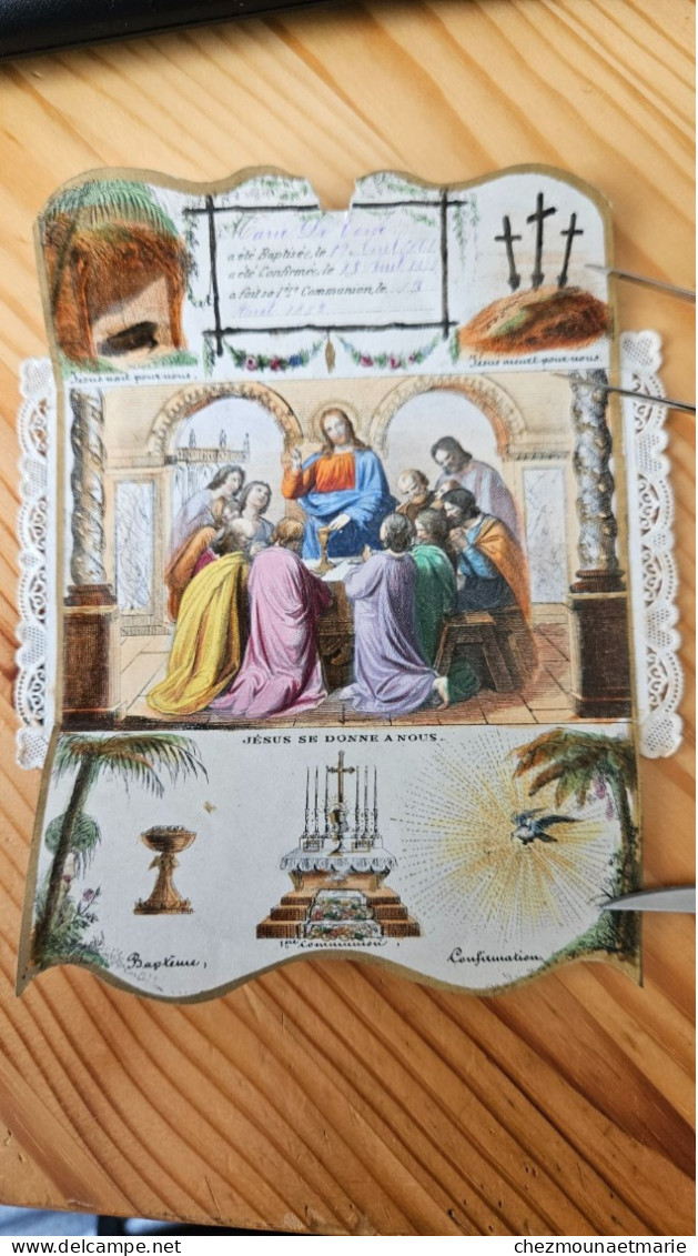 1872 CANIVET IMAGE PIEUSE à Système Alleluia Baptême Marie De Corte Plus Beau Jour De La Vie - Images Religieuses