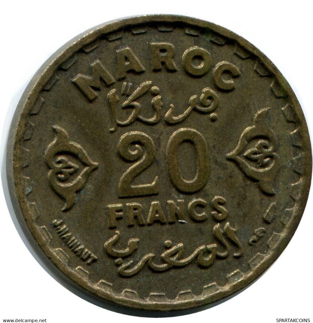 20 FRANCS 1951 MARRUECOS MOROCCO Islámico Moneda #AH637.3.E.A - Marokko