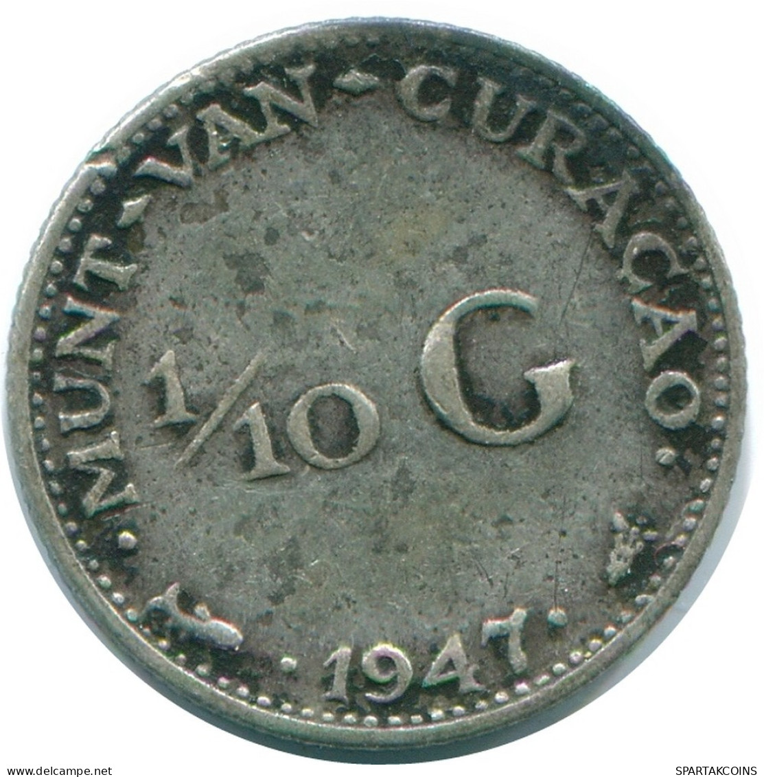 1/10 GULDEN 1947 CURACAO Netherlands SILVER Colonial Coin #NL11880.3.U.A - Curaçao