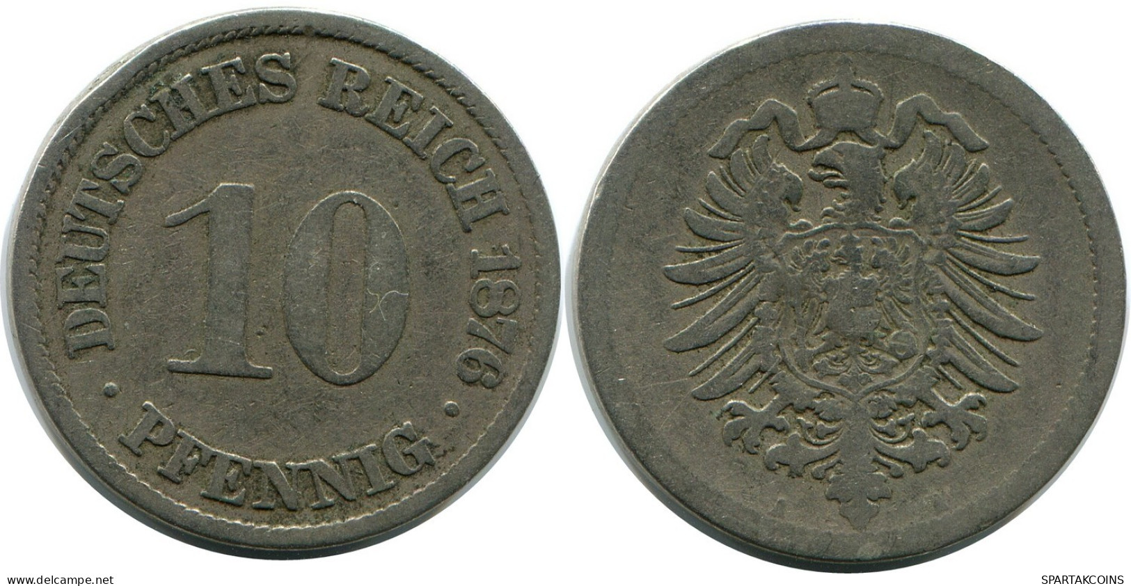 10 PFENNIG 1876 A ALEMANIA Moneda GERMANY #DB297.E.A - 10 Pfennig
