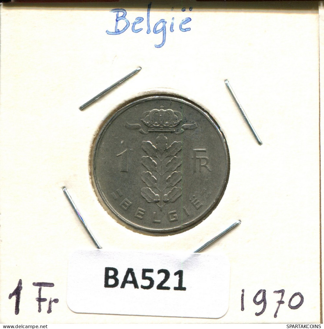 1 FRANC 1970 DUTCH Text BELGIQUE BELGIUM Pièce #BA521.F.A - 1 Franc