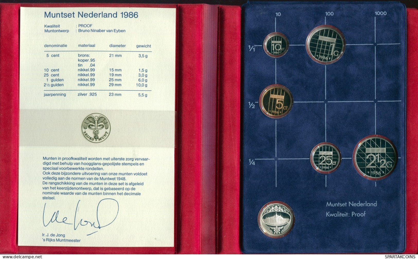 NIEDERLANDE NETHERLANDS 1986 MINT SET 5 Münze SILBER MEDAL PROOF #SET1138.16.D.A - Mint Sets & Proof Sets