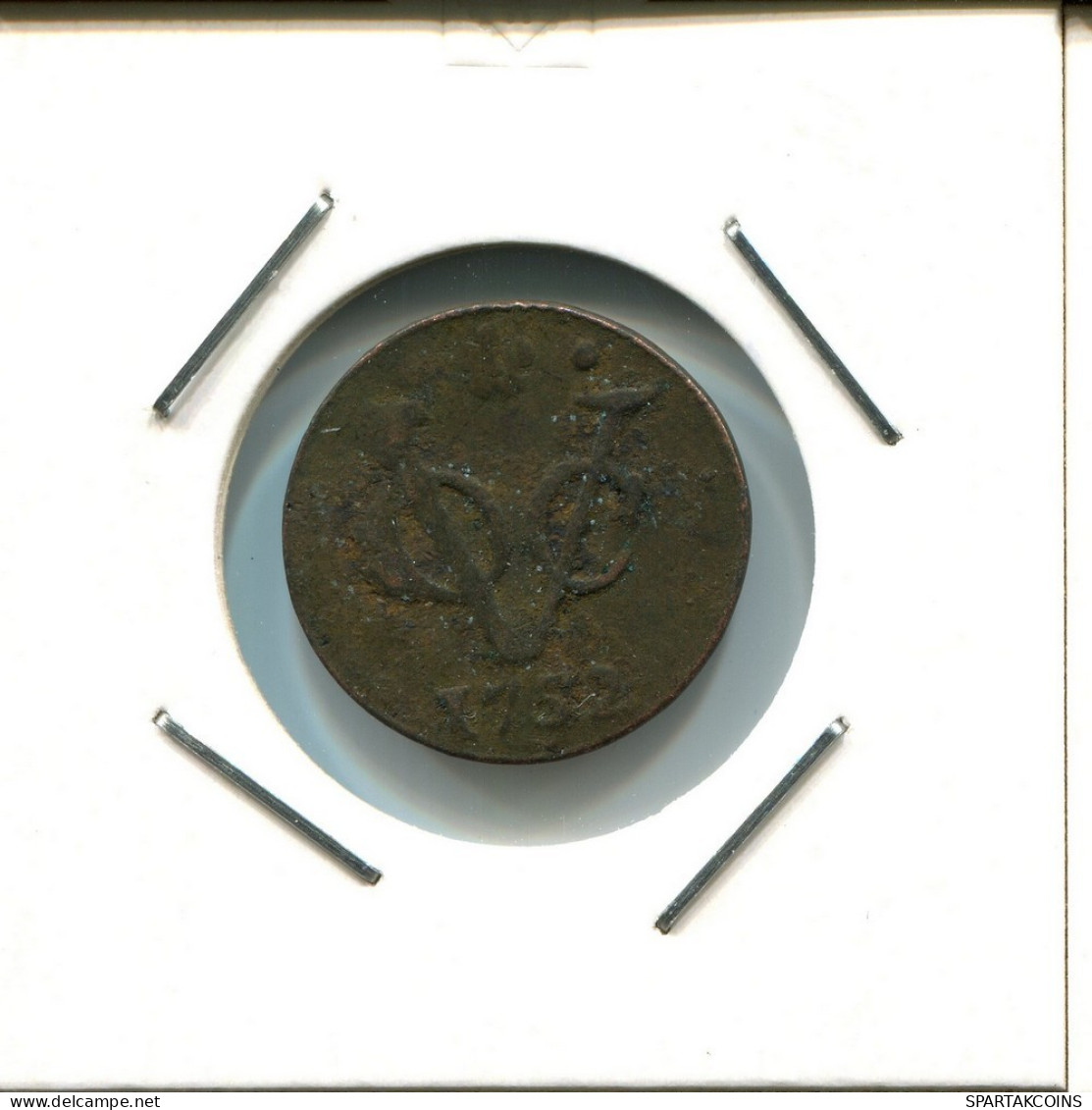 1752 HOLLAND VOC DUIT IINDES NÉERLANDAIS NETHERLANDS NEW YORK COLONIAL PENNY #VOC2722.7.F.A - Dutch East Indies