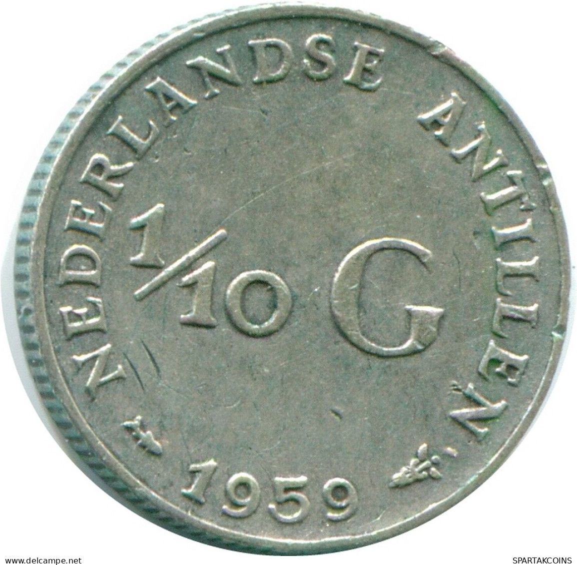1/10 GULDEN 1959 NIEDERLÄNDISCHE ANTILLEN SILBER Koloniale Münze #NL12206.3.D.A - Netherlands Antilles