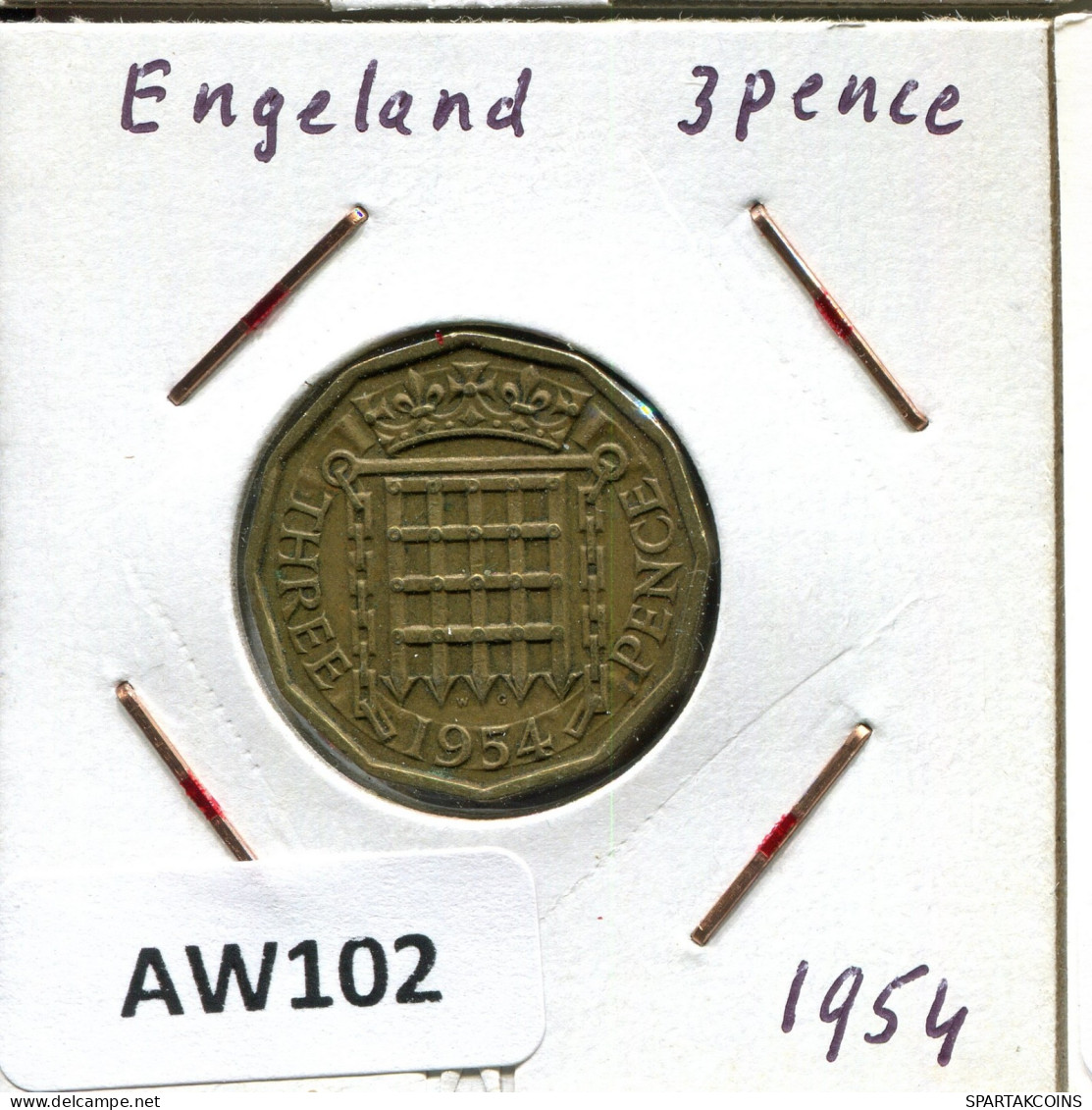 THREEPENCE 1954 UK GROßBRITANNIEN GREAT BRITAIN Münze #AW102.D.A - F. 3 Pence