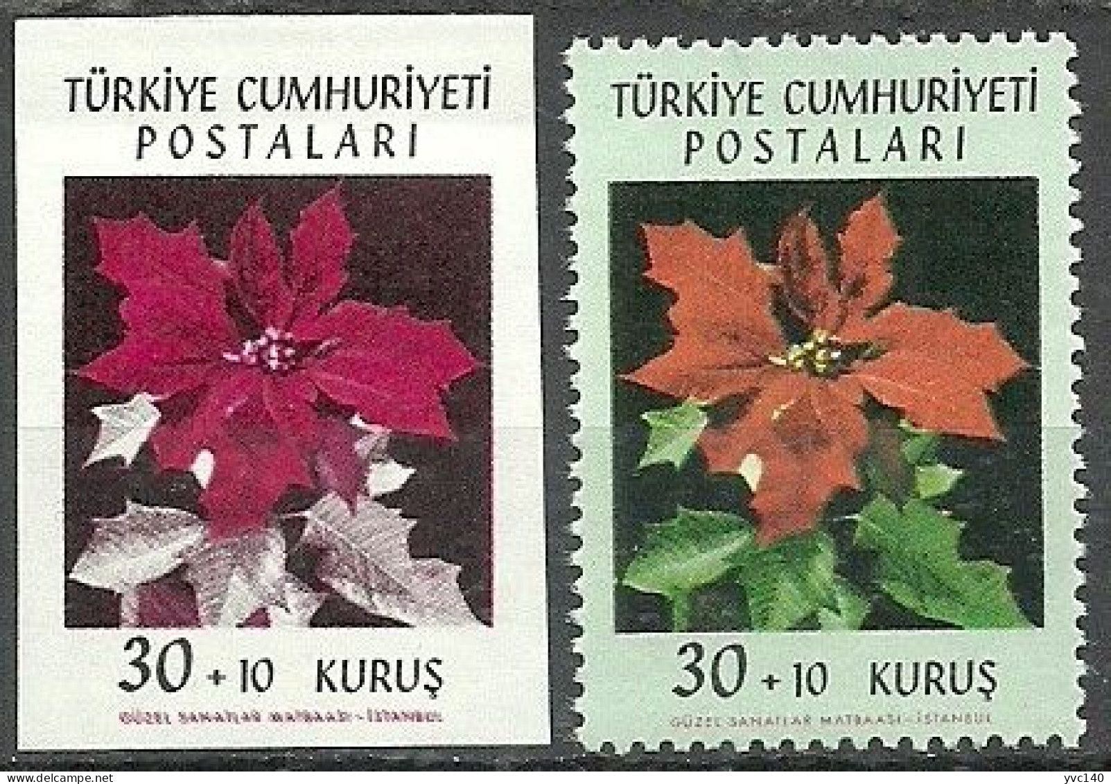 Turkey; 1962 Flowers "Trial Print" - Neufs