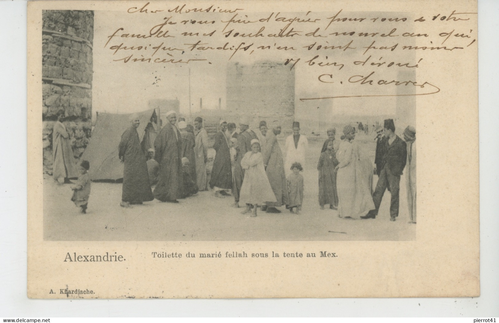 AFRIQUE - EGYPTE - ALEXANDRIE - Toilette Du Marché Fellah Sous La Tente Au Mex - Alexandrie