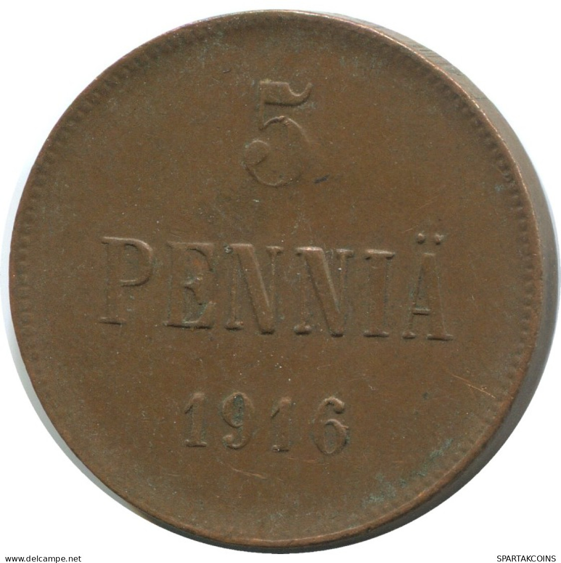 5 PENNIA 1916 FINLAND Coin RUSSIA EMPIRE #AB211.5.U.A - Finlandia