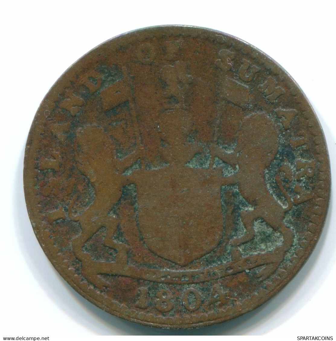 1 KEPING 1804 SUMATRA BRITISH EAST INDIES Copper Colonial Coin #S11754.U.A - India