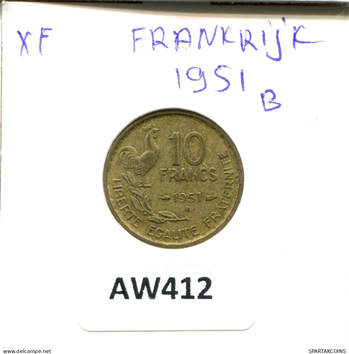 10 FRANCS 1951 B FRANKREICH FRANCE Französisch Münze #AW412.D.A - 10 Francs