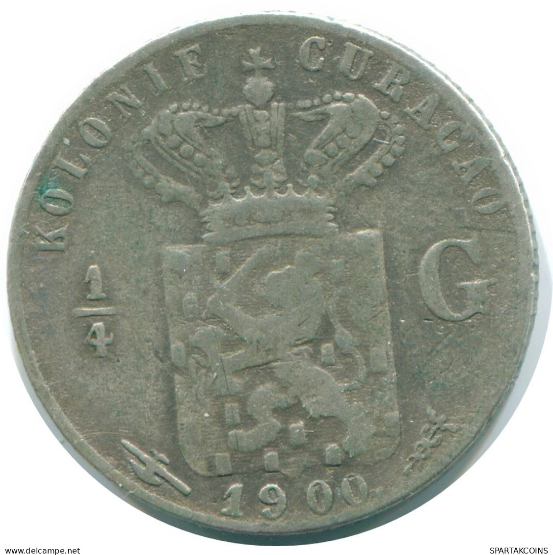 1/4 GULDEN 1900 CURACAO NEERLANDÉS NETHERLANDS PLATA Colonial #NL10442.4.E.A - Curaçao
