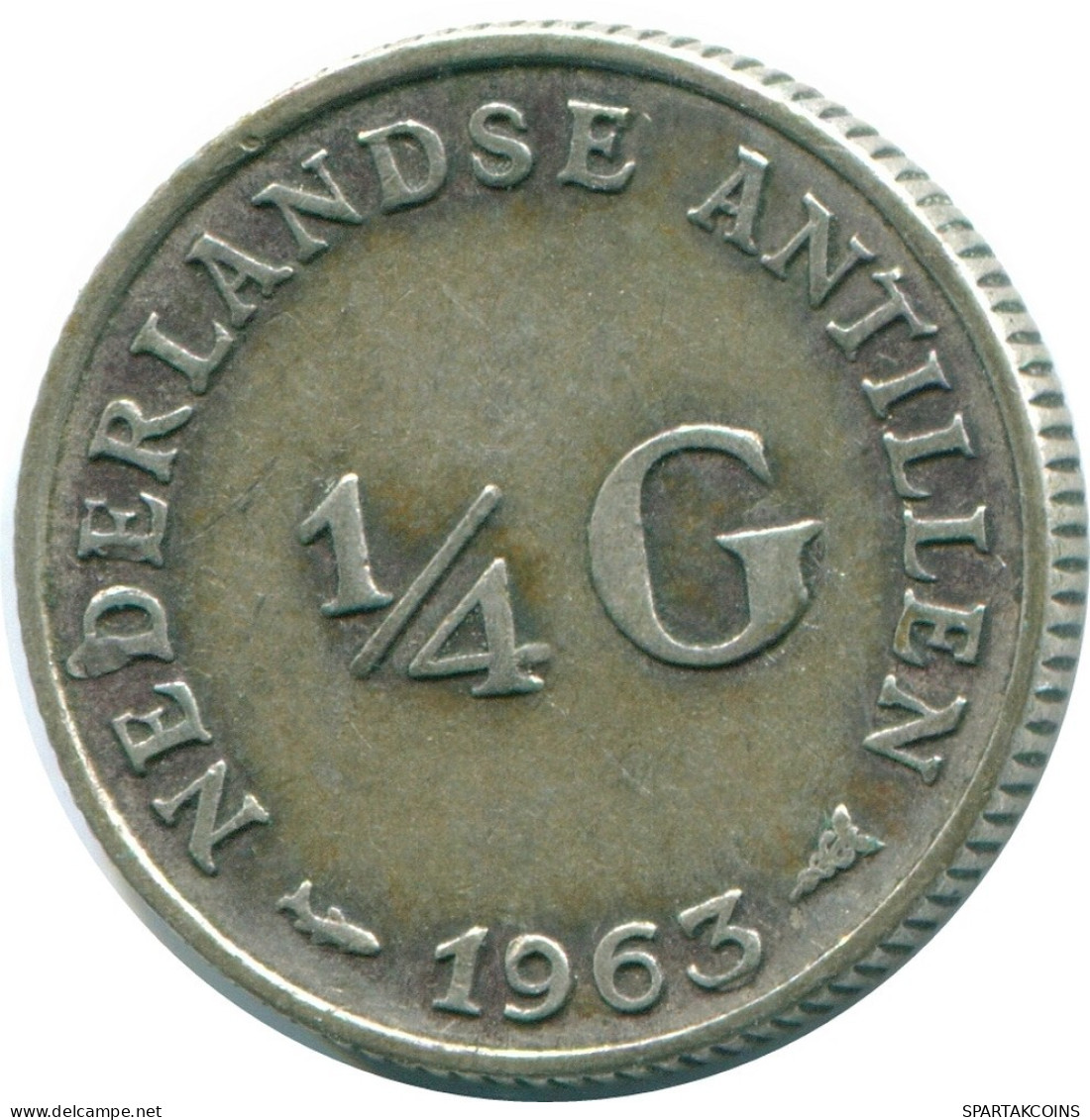 1/4 GULDEN 1963 NETHERLANDS ANTILLES SILVER Colonial Coin #NL11250.4.U.A - Netherlands Antilles