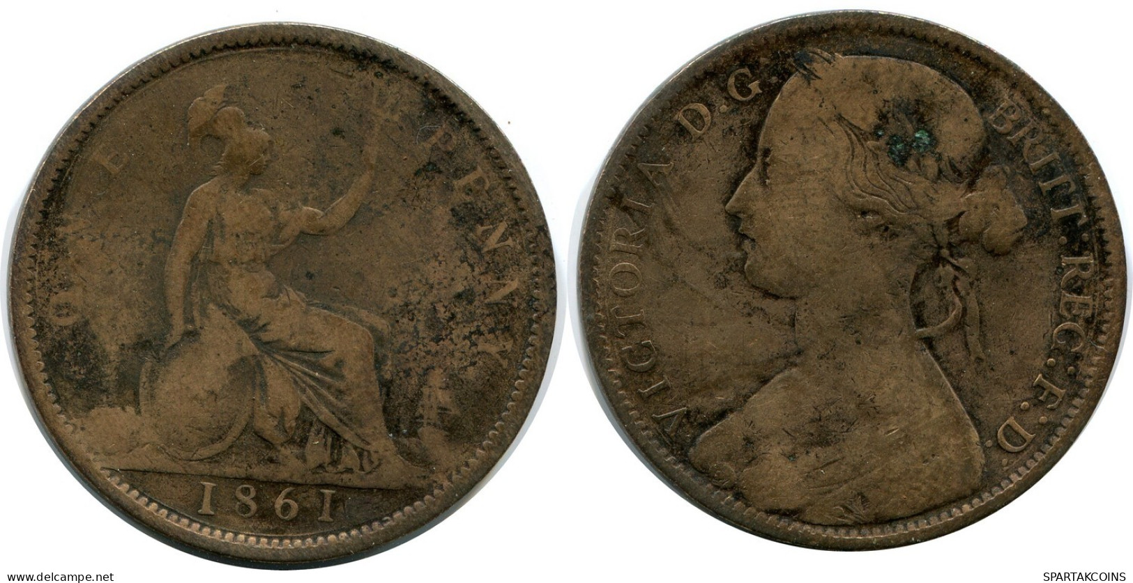 PENNY 1861 UK GBAN BRETAÑA GREAT BRITAIN Moneda #AZ765.E.A - D. 1 Penny