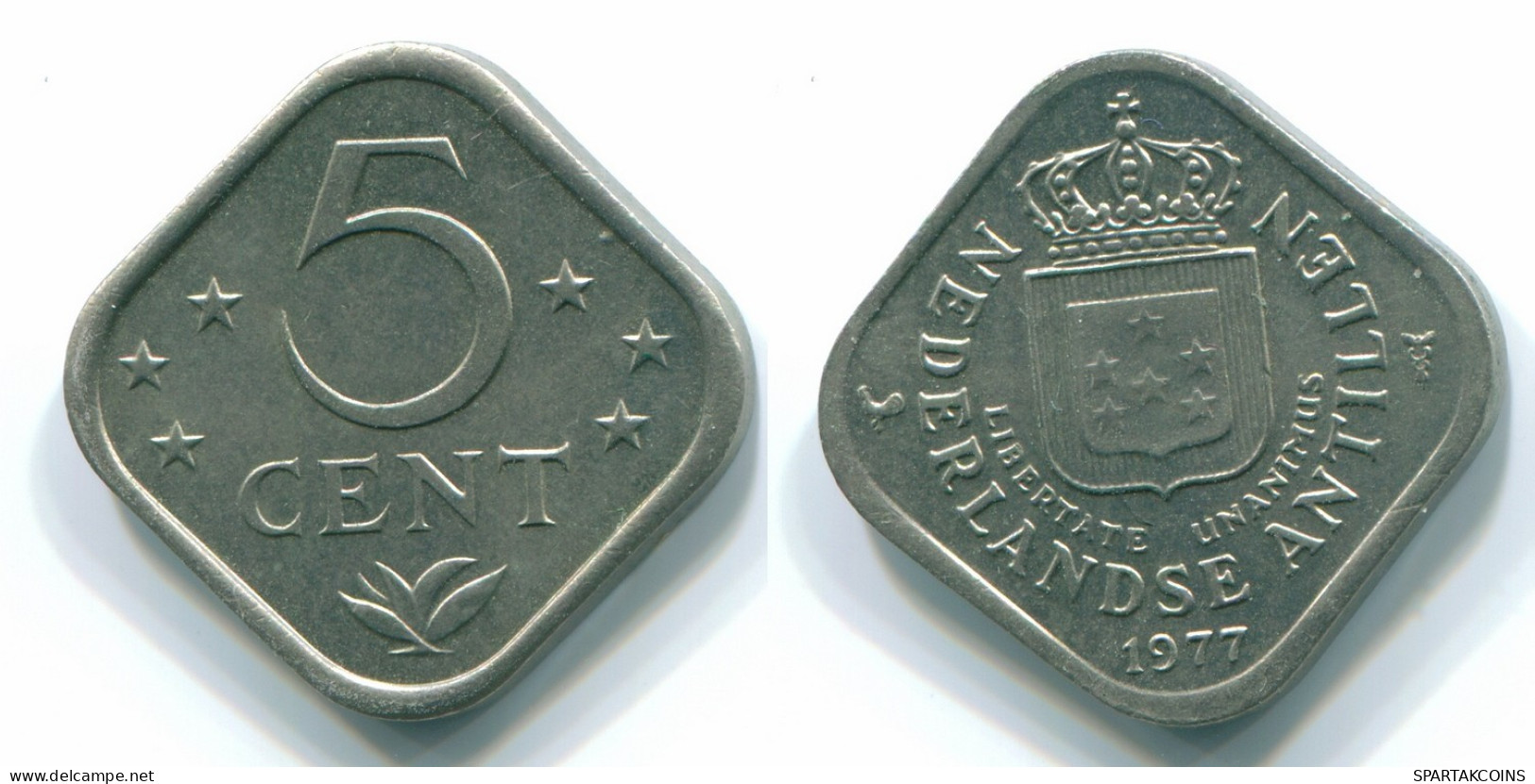 5 CENTS 1977 ANTILLAS NEERLANDESAS Nickel Colonial Moneda #S12276.E.A - Netherlands Antilles