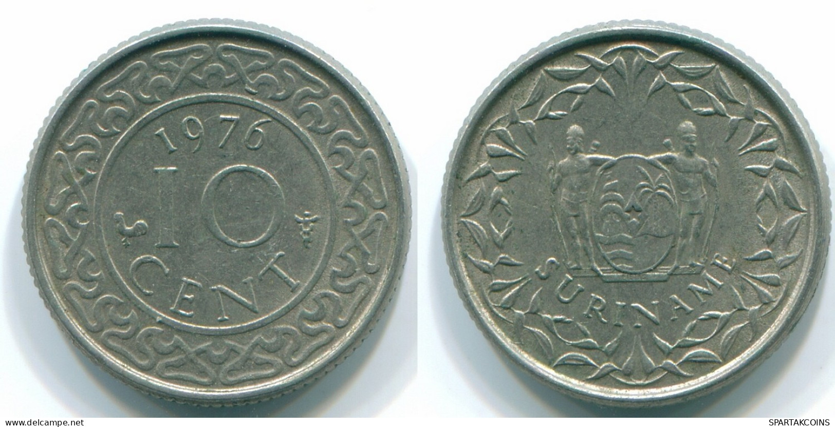 10 CENTS 1976 SURINAM SURINAME Nickel Münze #S13297.D.A - Surinam 1975 - ...
