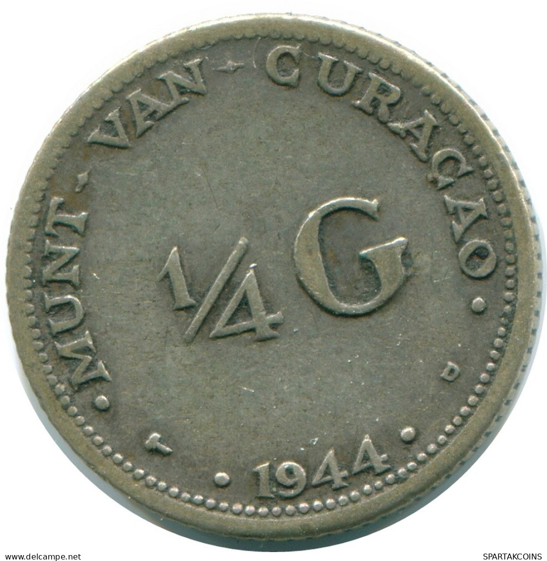 1/4 GULDEN 1944 CURACAO NIEDERLANDE SILBER Koloniale Münze #NL10583.4.D.A - Curaçao