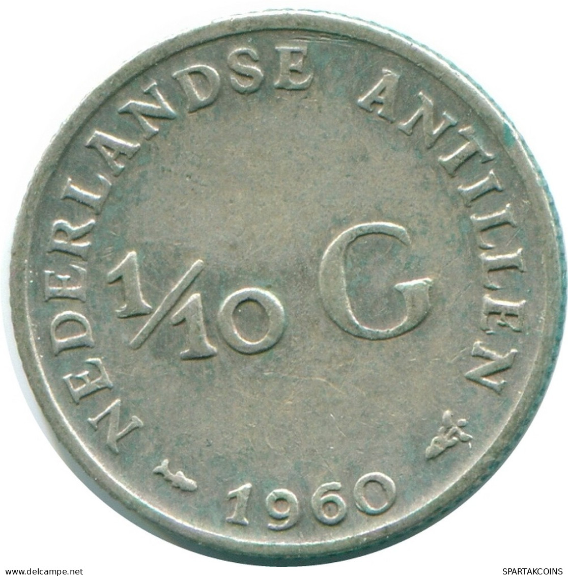 1/10 GULDEN 1960 NIEDERLÄNDISCHE ANTILLEN SILBER Koloniale Münze #NL12272.3.D.A - Netherlands Antilles