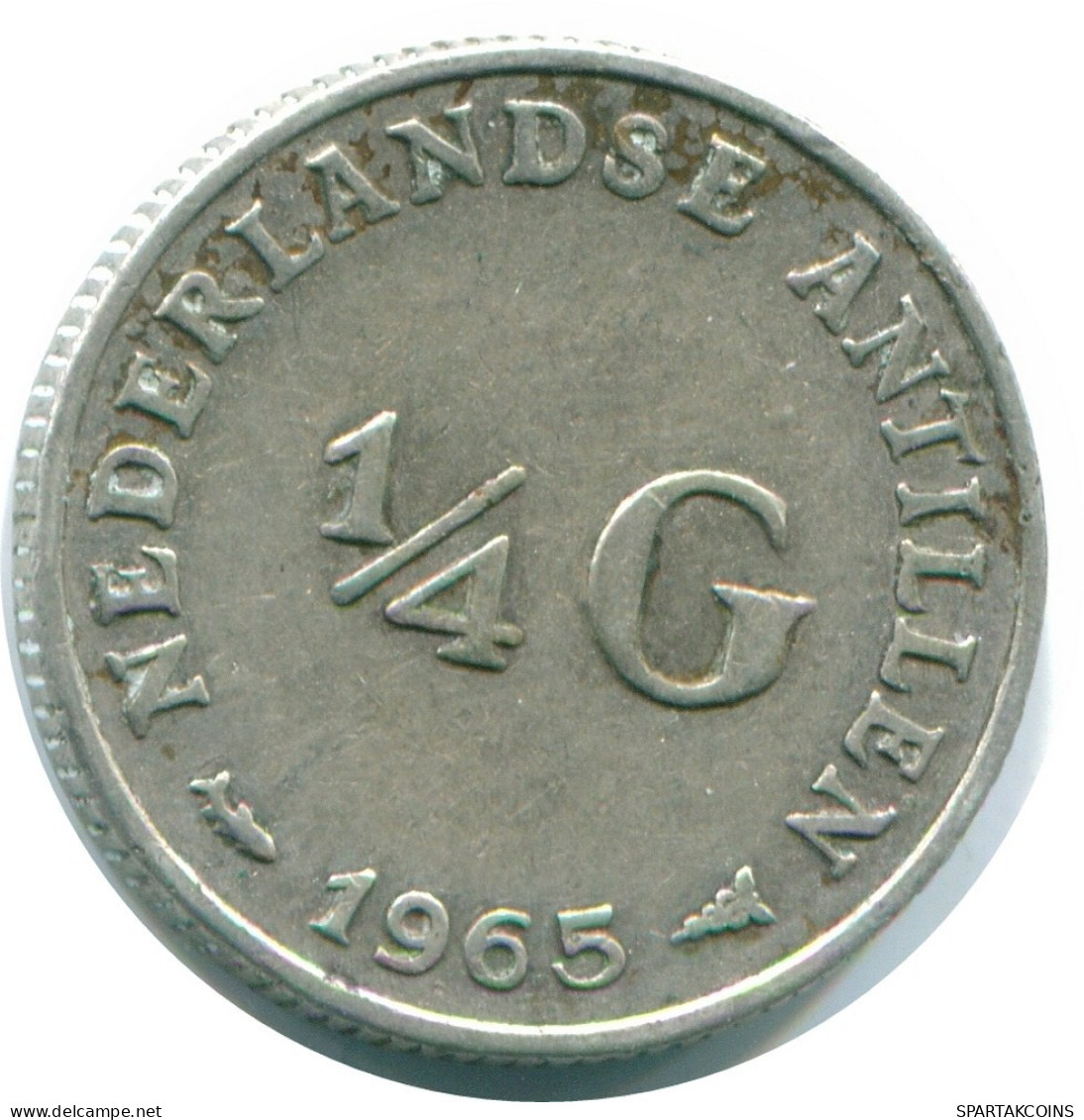 1/4 GULDEN 1965 NIEDERLÄNDISCHE ANTILLEN SILBER Koloniale Münze #NL11390.4.D.A - Netherlands Antilles