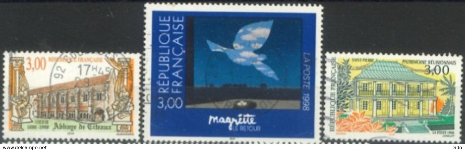 FRANCE - 1998, DIFFERENT OCCASIONS  STAMPS SET OF 3, USED - Gebruikt