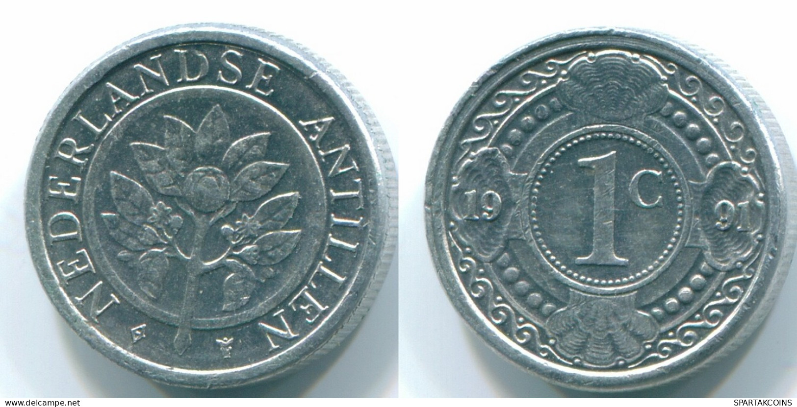 1 CENT 1991 ANTILLES NÉERLANDAISES Aluminium Colonial Pièce #S13129.F.A - Netherlands Antilles