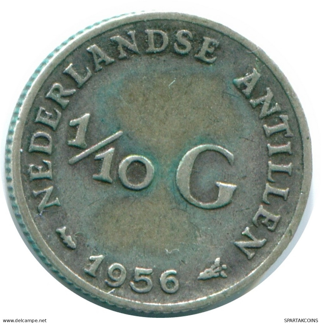 1/10 GULDEN 1956 NIEDERLÄNDISCHE ANTILLEN SILBER Koloniale Münze #NL12115.3.D.A - Antillas Neerlandesas
