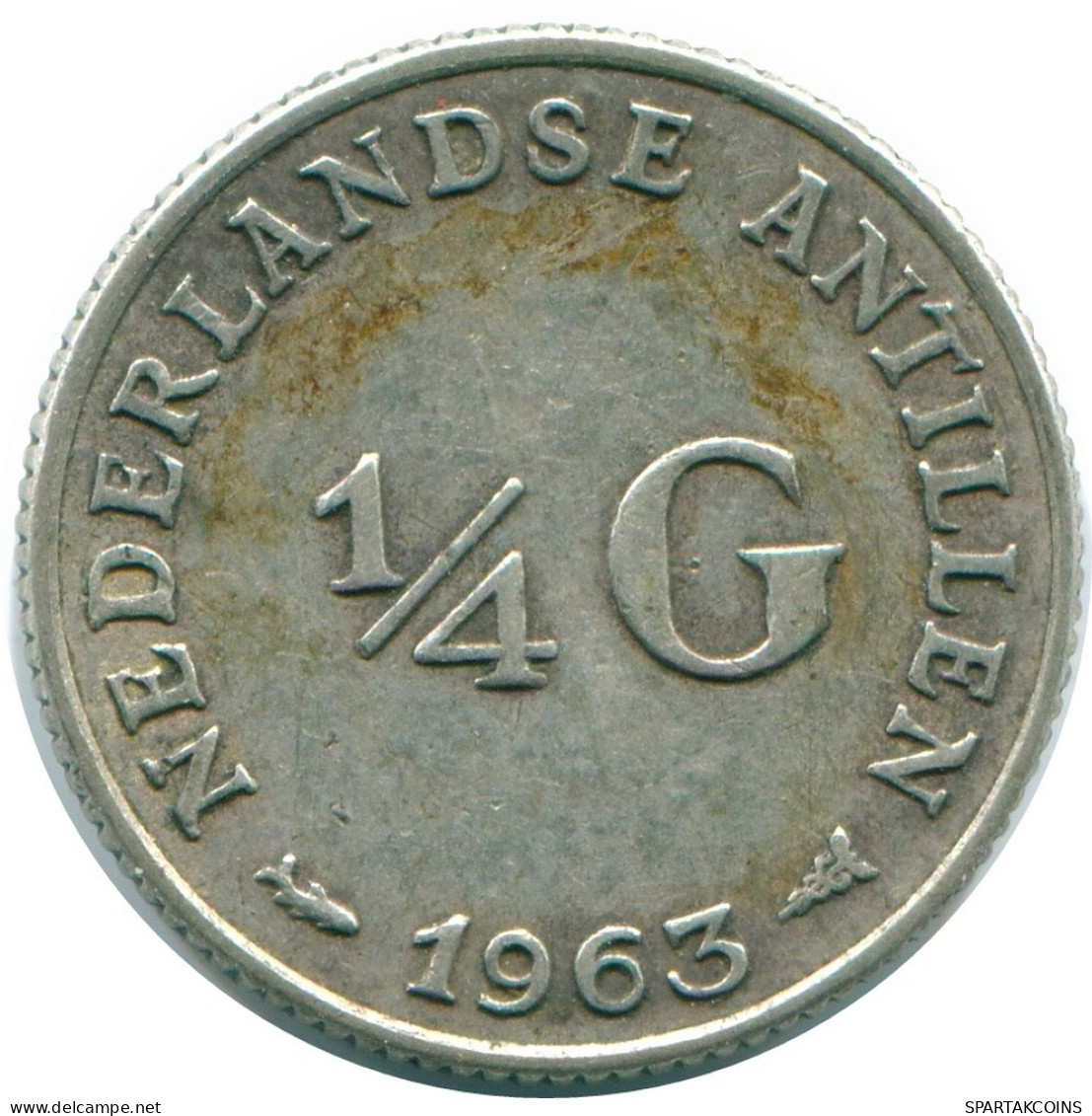 1/4 GULDEN 1963 ANTILLAS NEERLANDESAS PLATA Colonial Moneda #NL11262.4.E.A - Netherlands Antilles