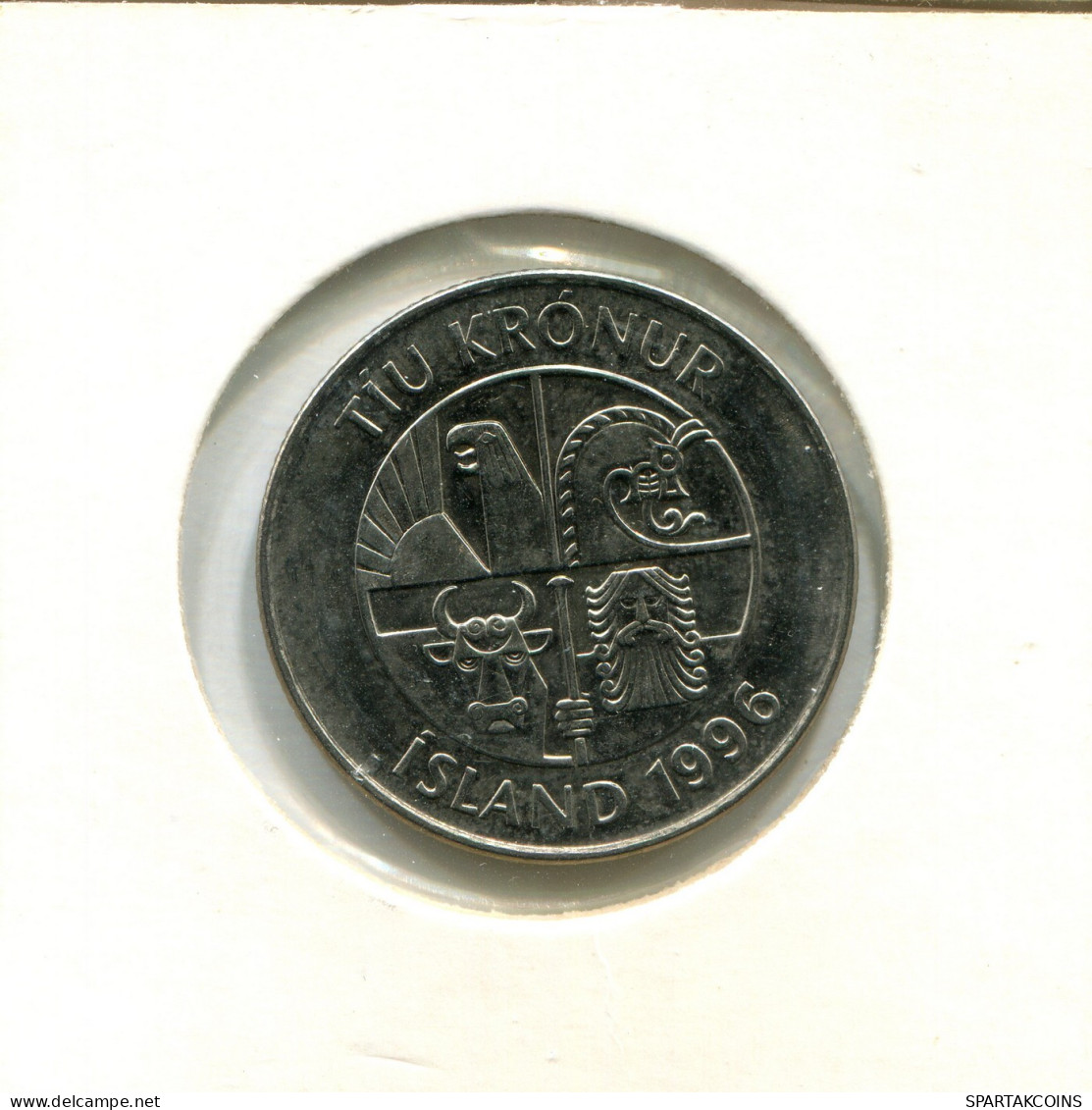 10 KRONUR 1996 ISLANDIA ICELAND Moneda #AX777.E.A - Islande