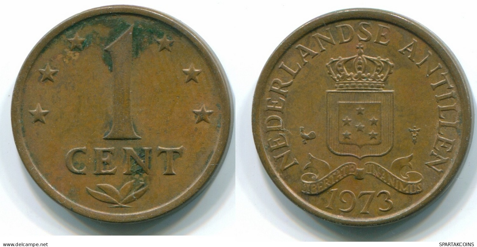 1 CENT 1973 NIEDERLÄNDISCHE ANTILLEN Bronze Koloniale Münze #S10654.D.A - Antilles Néerlandaises