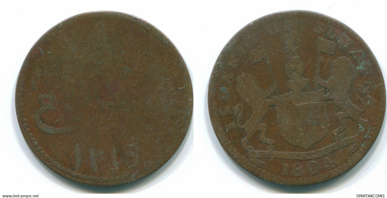 1 KEPING 1804 SUMATRA BRITISH EAST INDIES Copper Colonial Moneda #S11766.E.A - Inde