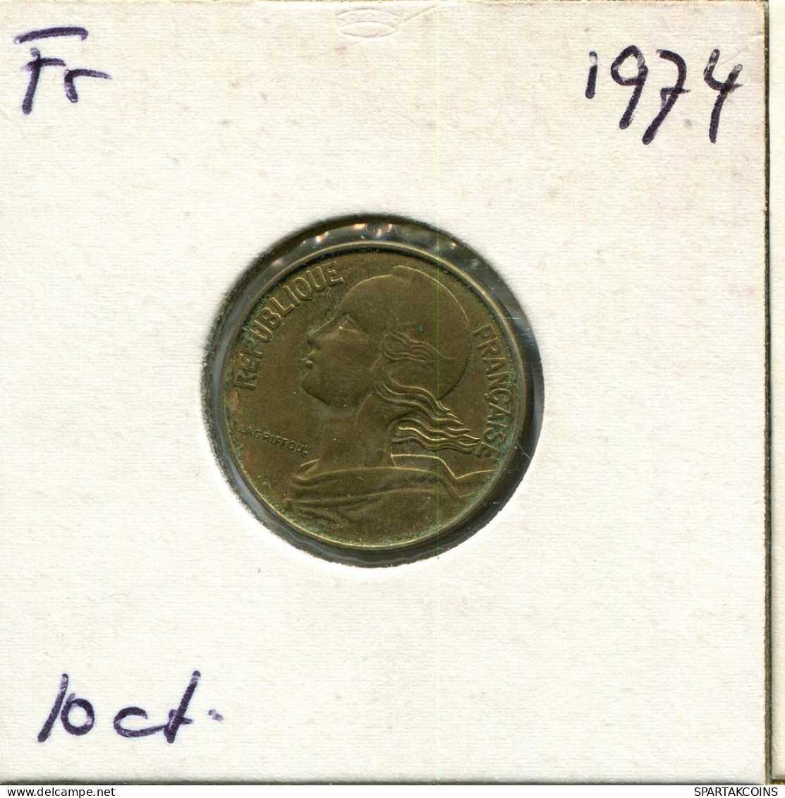 10 CENTIMES 1974 FRANCE Coin #AU868.U.A - 10 Centimes