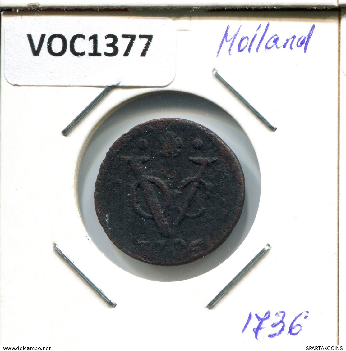 1736 HOLLAND VOC DUIT NIEDERLANDE OSTINDIEN Koloniale Münze #VOC1377.11.D.A - Nederlands-Indië