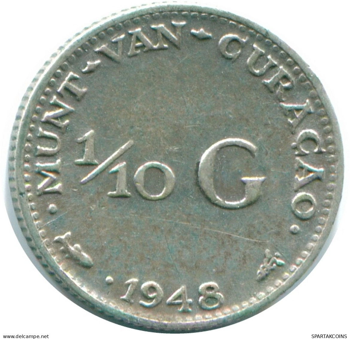 1/10 GULDEN 1948 CURACAO Netherlands SILVER Colonial Coin #NL11957.3.U.A - Curaçao