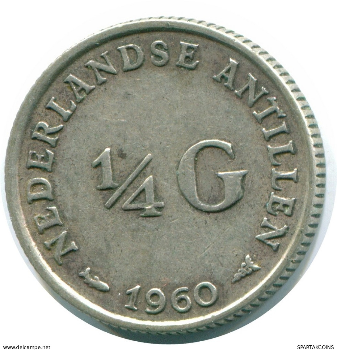 1/4 GULDEN 1960 ANTILLAS NEERLANDESAS PLATA Colonial Moneda #NL11055.4.E.A - Nederlandse Antillen