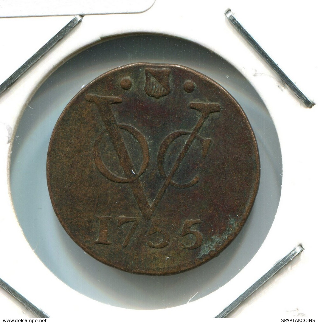 1755 UTRECHT VOC DUIT NEERLANDÉS NETHERLANDS Colonial Moneda #VOC1694.10.E.A - Indes Néerlandaises