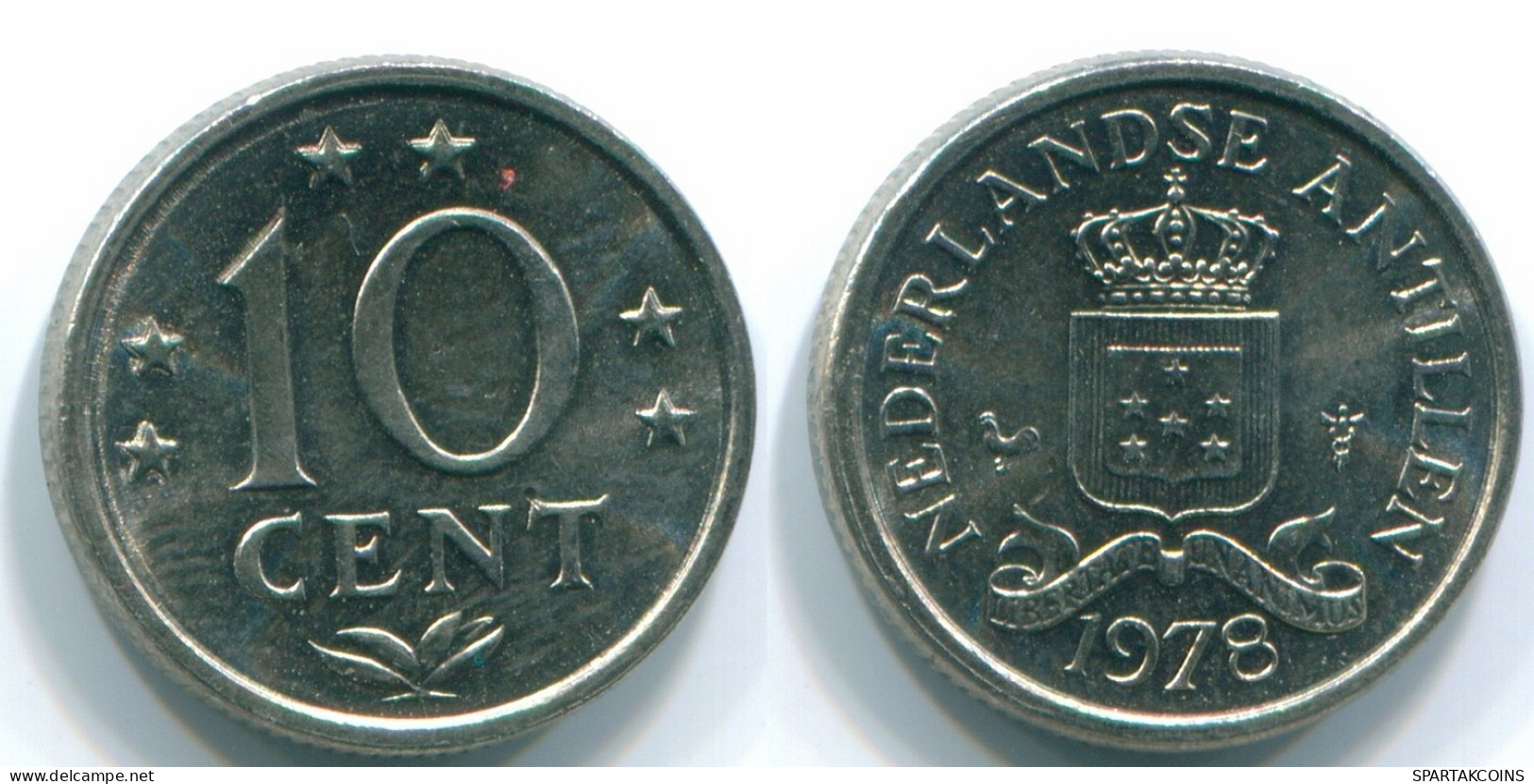 10 CENTS 1978 ANTILLES NÉERLANDAISES Nickel Colonial Pièce #S13555.F.A - Nederlandse Antillen