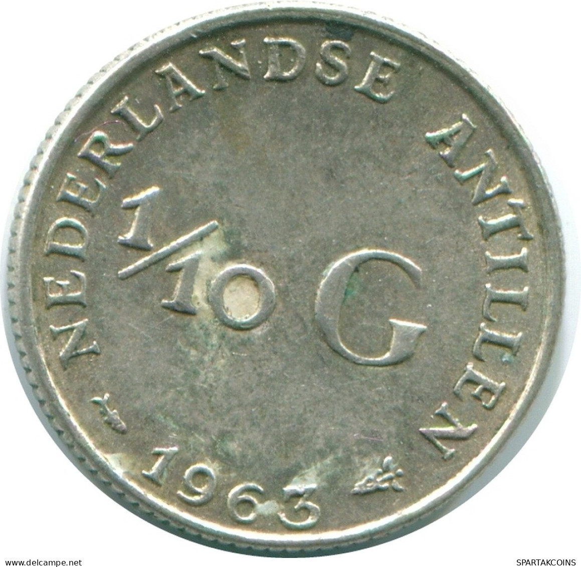 1/10 GULDEN 1963 ANTILLES NÉERLANDAISES ARGENT Colonial Pièce #NL12482.3.F.A - Netherlands Antilles